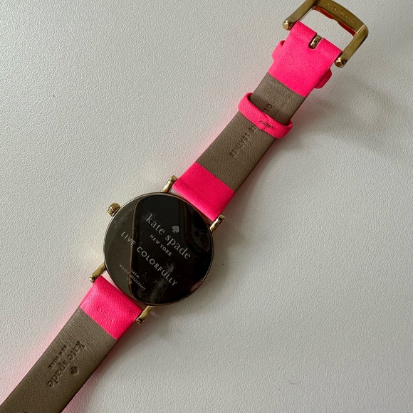 💕♠️ Kate Spade hot neon pink dot watch. Used in good. No box/battery. - Picture 3 of 6